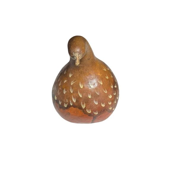 Thanksgiving Gourd Folk Art Vintage Hand Painted Turkey Veggies Signed Primitive - Picture 4 of 5